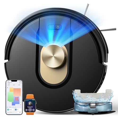 Vexilar Cleanova W9 Robot Aspirateur Laveur, 8000Pa/150Min Aspirateur Robot, Navigation