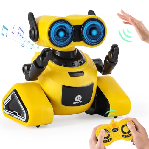 Highttoy Robot Enfant, Robot Télécommandé avec Contrôle Gestuel, Yeux LED,