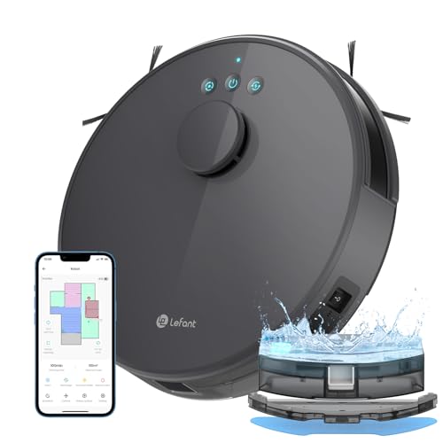 Lefant Robot Aspirateur Laveur 2 en 1 4000Pa,Navigation LiDAR, Cartographie
