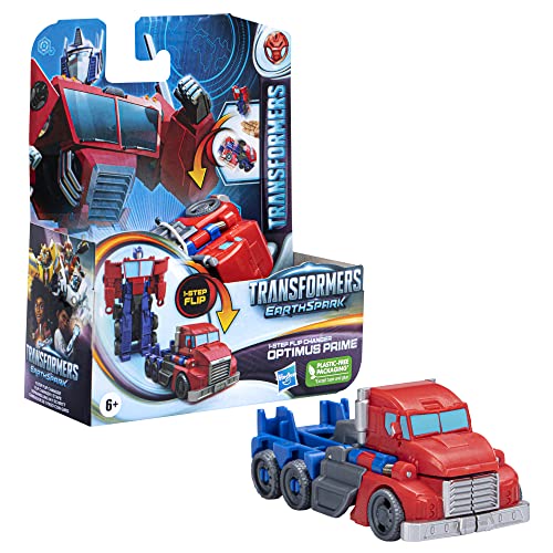 Transformers Earthspark, Figurine Optimus Prime 1-Step Flip Changer de 10