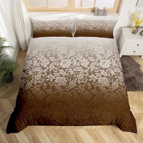 Homemissing Ombre Housse de Couette Enfants Botanique Floral Imprimer Parure