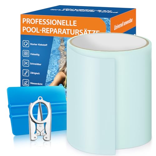 AHIKY Rustine Piscine, PVC Scotch Piscine Waterproof 10cm x 250cm,