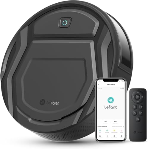 Lefant Aspirateur Robot, Robot Aspirateur Mince Silencieux Connecté avec WiFi/Bluetooth/Alexa/App,