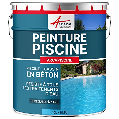 Peinture Piscine Bassin Béton ARCAPISCINE Ciment Décoration Imperméable Bleu Blanc