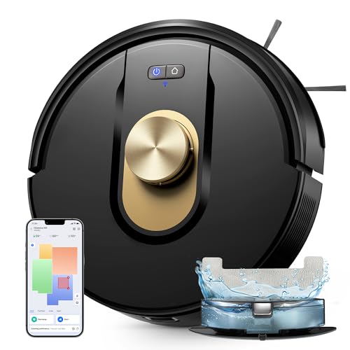 Vexilar Robot Aspirateur Laveur Cleanova W9, 150Min/5000Pa Aspirateur Robot, Navigation