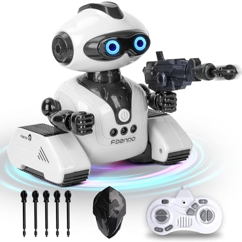 Joellfuner Robot Enfant Jouet, Robot Telecommandé avec Boules et Boucliers,