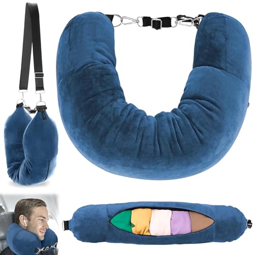 BUOAZR Oreiller de Voyage a Remplir de Vetement, Velours Oreiller