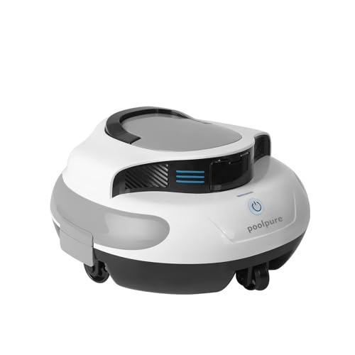 POOLPURE Pool Robot, Cleaning Time, Double Motor, LED Indicators, Self-Parking