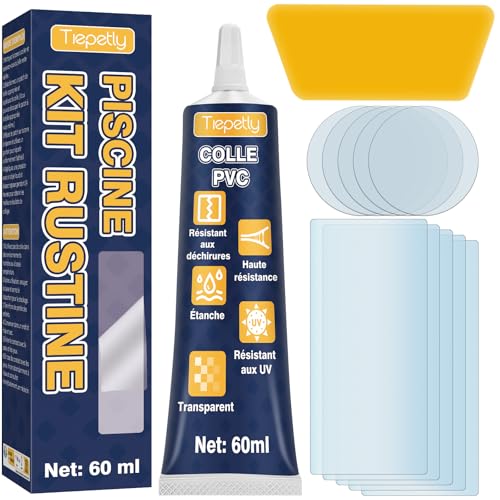 Tiepetly Kit de Réparation Piscine Imperméable et Transparent, pour Matelas