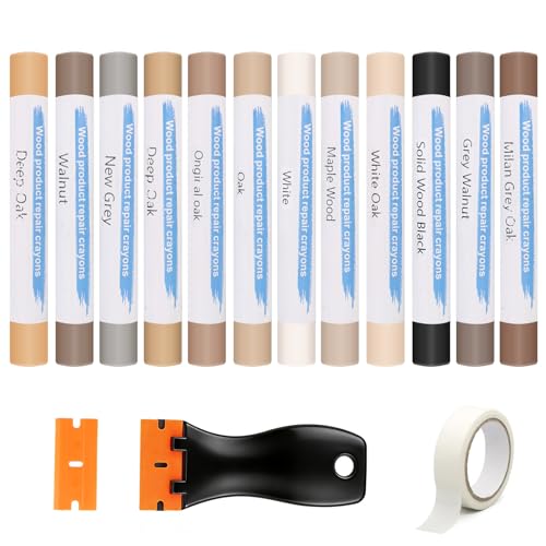 Kit de Réparation Parquet et Carrelage 12 Couleurs, Cire à