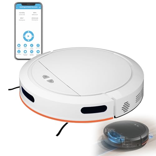 buusace Robot Aspirateur Balai 4000Pa avec Serpillère, Navigation Gyroscope, Connecté