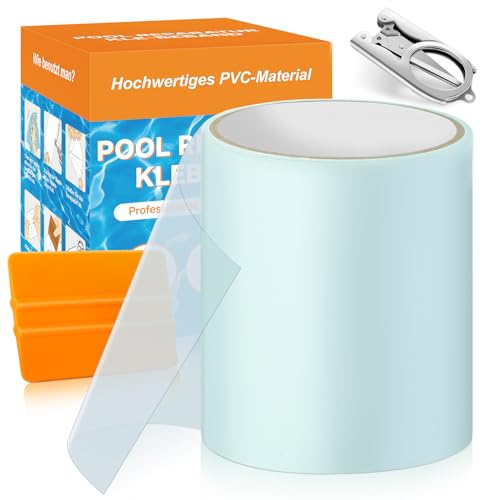 Hymarvo Kit Reparation Piscine, 10x150cm Rustine Piscine Sous l'eau, PVC