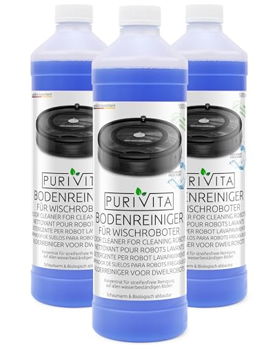 PURIVITA® Produit Robot Laveur Sol [3x1L] - Détergent Robot Laveur