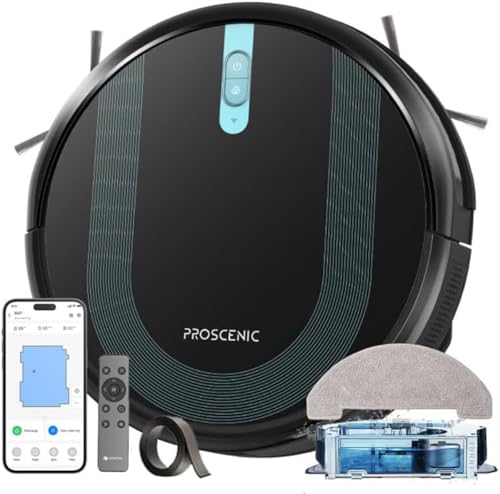 Proscenic 850T Robot Aspirateur Laveur 3000Pa, Aspirateur Robot Aspiration puissante