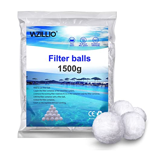 VAZILLIO 1500g Boules de Filtre de Piscine Équivalent à 55