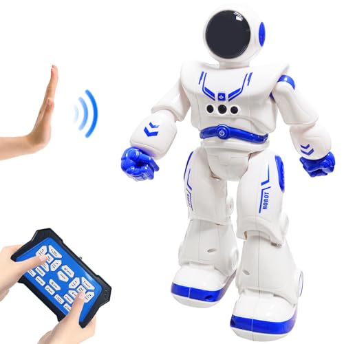 HUSAN Robot Télécommandé pour Enfants, Robot Intelligent avec Contrôleur Infrarouge,