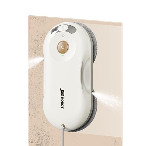 JSDROBOT T30 Robot Laveur de Vitre,Aspiration 5500 Pa,Double Pulvérisation,Silencieux,Ultra-Mince 6,05