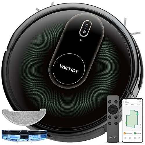 Vactidy T8 Aspirateur Robot, Aspiration Puissante, Contrôle avec App/Alexa/Siri, Robot