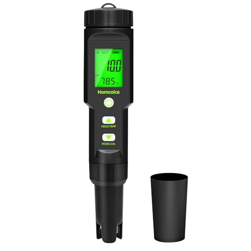 Homcoice PH Mètre 5 en 1 Salinité TDS EC Température,