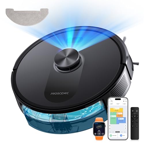 Proscenic Q10 Aspirateur Robot,8000Pa 200Mins Robot Aspirateur Laveur avec Serpillière,Navigation