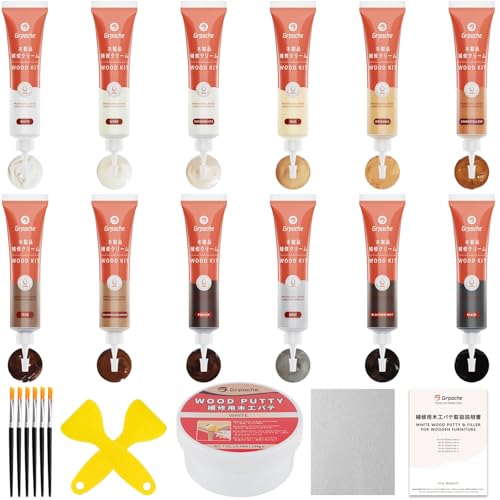 Kit Reparation Parquet, 22 Couleur Mastic Bois Pâte Kit de