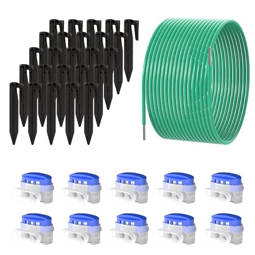 ECENCE 10m câble périphérique + 10x Connecteur + 25x Piquets