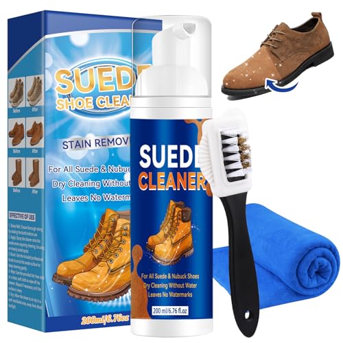 Kit Nettoyage Chaussure 200ml, mousse Nettoyant Chaussure pour Nettoyant Daim
