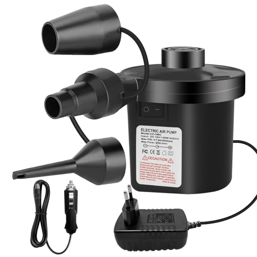 Pompe à Air Électrique Gonfleur Dégonfleur, Gonfleur 240V/50W,avec 3 Buses