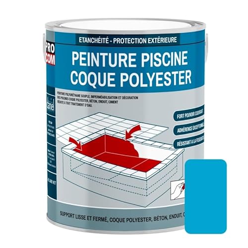 Peinture piscine coque polyester, béton, peinture piscine polyuréthane étanche et