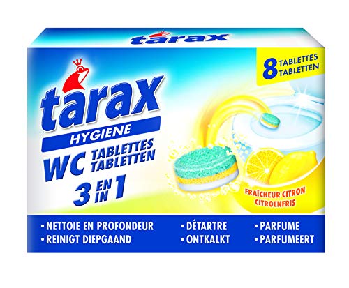 TARAX - Tablettes WC 3-en-1 - Action Nettoyante, Anti-Calcaire, Désodorisante