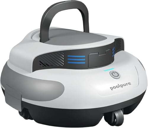 POOLPURE Robot de Piscine, Batterie 5000 mAh, Temps de Nettoyage,