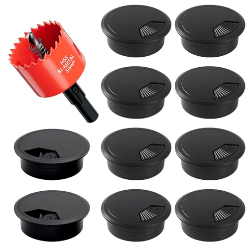 Lot de 10 Passe-Câble avec Scie Cloche - 50 mm