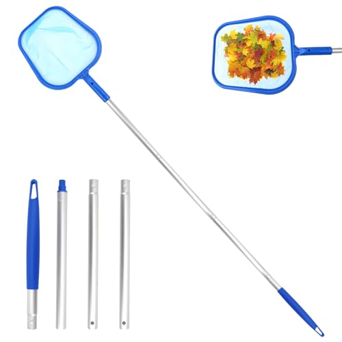KFETFE Epuisette Piscine Fond avec 123 cm Manche Télescopique, Epuisette