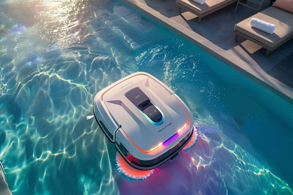 Robot Nettoyeur Piscine Gosvor Sans Fil - Autonome 90min, Stationnement Auto - Pour Piscines Hors Sol