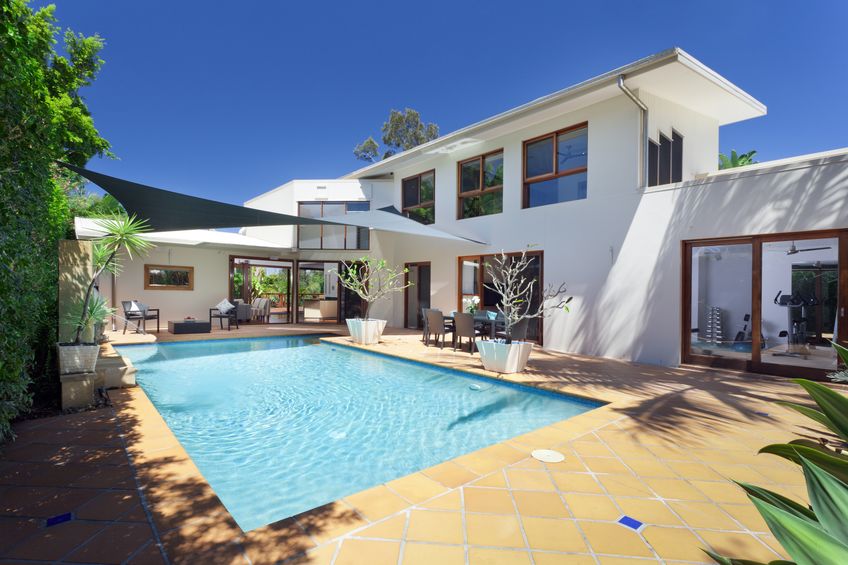 15616648 modern backyard with swimming pool in australian mansion